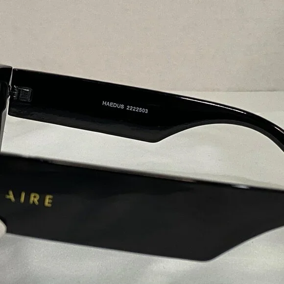 Aire Haedus Oversized Square Cat-Eye Sunglasses Black Smoke Mono NWT - Picture 13 of 15